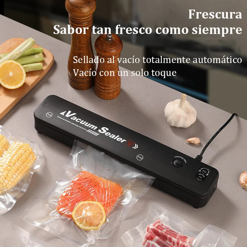 Máquina Selladora al Vacío + 10 Bolsas Gratis | Conserva tus Alimentos hasta 5 veces más