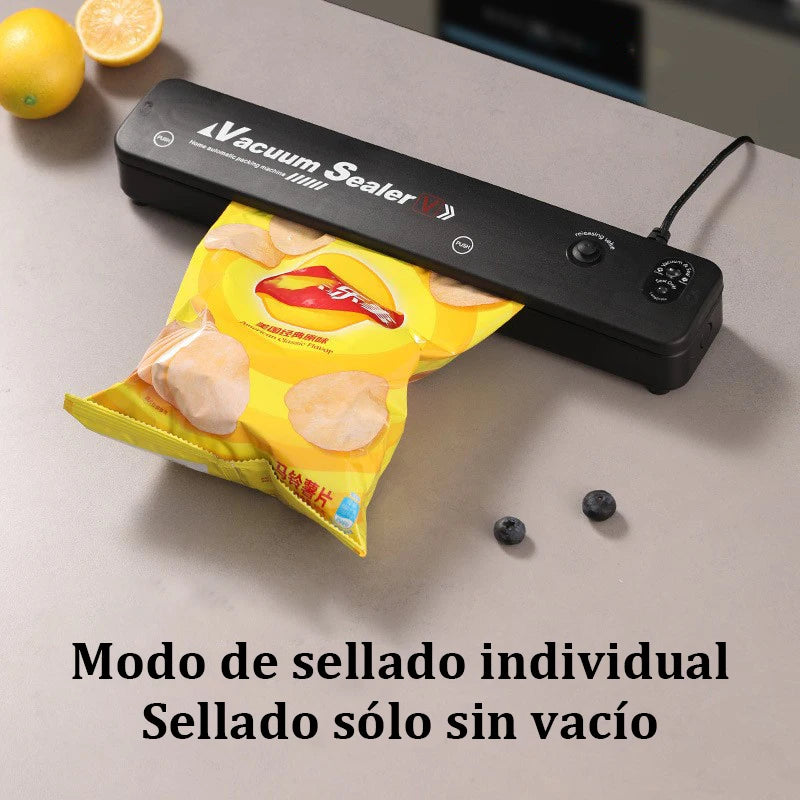 Máquina Selladora al Vacío + 10 Bolsas Gratis | Conserva tus Alimentos hasta 5 veces más